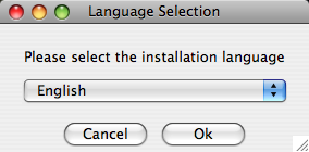 MySQL Enterprise Monitor: Mac OS X
              での Agent のインストール: 言語選択