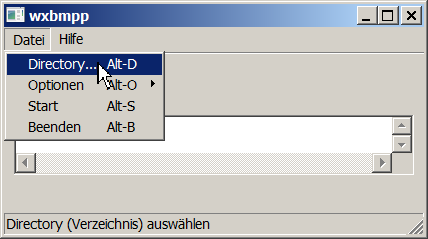 Menüpunkt "Datei→Directory..."