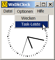 Menüeintrag für Taskleiste